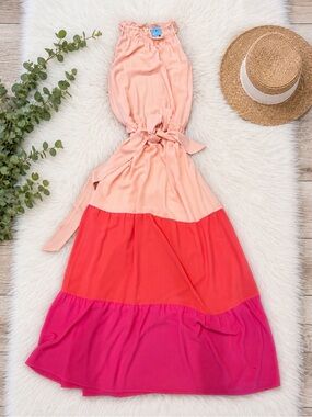 CeCe Peach Sleeveless Ruffle-Trim Dress
